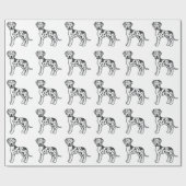 Harlequin Great Dane Cute Cartoon Dog Pattern ラッピングペーパー (フラット)