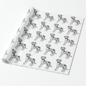 Harlequin Great Dane Cute Cartoon Dog Pattern ラッピングペーパー (アンロールド)