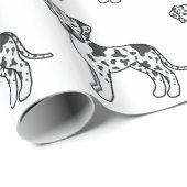 Harlequin Great Dane Cute Cartoon Dog Pattern ラッピングペーパー (ロールコーナー)