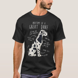 Harlequin Great Dane Dog Anatomy, おもしろい Pet Mom Cu Tシャツ