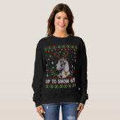 Harlequin Great Dane Dog Reindeer醜いクリスマスS スウェットシャツ (正面フル)