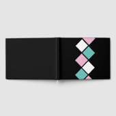 Harlequin Guest Book （ブラック、アクア&ピンク） ゲストブック (全面)