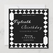 Harlequin Pattern大人ANY誕生日パーティー 招待状 (正面)