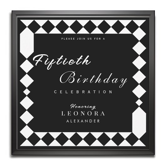 Harlequin Pattern大人ANY誕生日パーティー 招待状