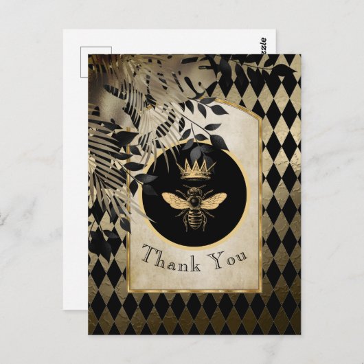 Harlequin Queen Beeありがとう ポストカード (正面/裏面)
