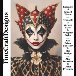 Harlequin Red、金ゴールド、およびホワイト顔BT9の切り離し 薄葉紙