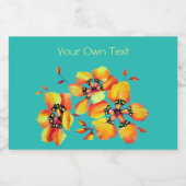 Harlequin Sparaxis Tricolor水色の花 フードラベル (シングルラベル)