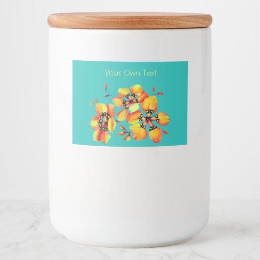 Harlequin Sparaxis Tricolor水色の花 フードラベル (正面)