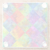 [Harlequin Tie-Dye]ダイヤモンドフラクタル市松模様に ガラスコースター (裏面)