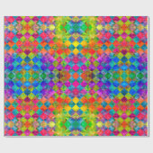 [Harlequin Tie-Dye]フラクタル市松模様にクル ラッピングペーパー (フラット)