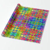 [Harlequin Tie-Dye]フラクタル市松模様にクル ラッピングペーパー (アンロールド)