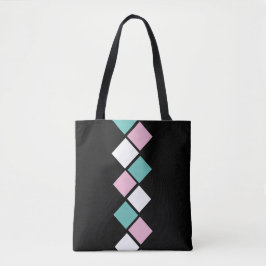 Harlequin Tote Bag （ブラック、アクア、ピンク） トートバッグ