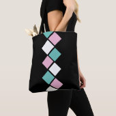 Harlequin Tote Bag （ブラック、アクア、ピンク） トートバッグ (クローズアップ)
