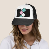 Harlequin Trucker Hat (Black, Aqua & Pink) キャップ (インサイチュ)