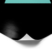 Harlequin Wall Poster (Black, Aqua & Pink) ポスター (コーナー)