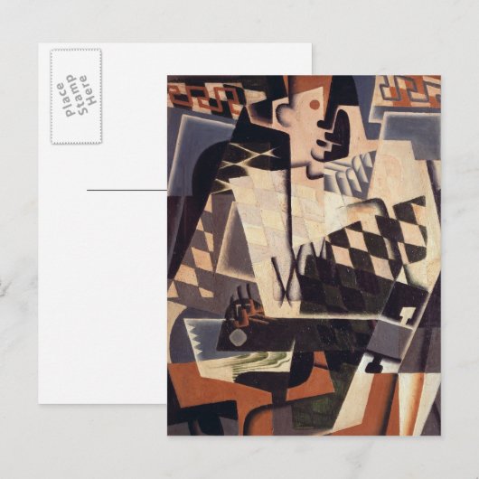 Harlequin with a Guitar, 1917 ポストカード (正面/裏面)