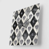 Harlequin with All-Seeings Eyes Wall Clock スクエア壁時計 (傾斜)