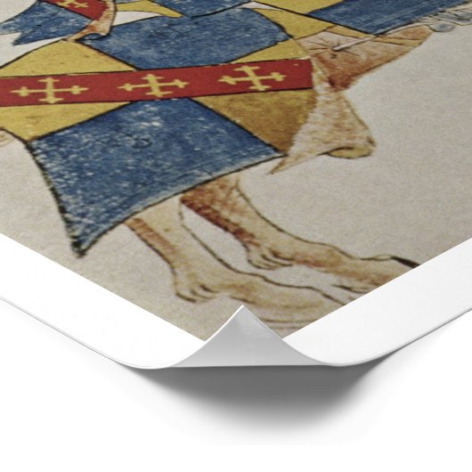 Harley 4205 f.366 Jousting Knights, c.1445 (vellum ポスター (角)