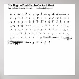 Harlington フォントグリフ コンタクトシート ポスター