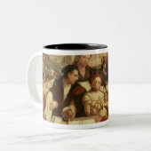 Harlotsと楽しんでいる放蕩な息子 ツートーンマグカップ (正面左)