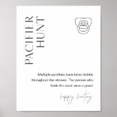 HARLOWおしゃぶり狩りベビーシャワーゲームサイン ポスター (正面)