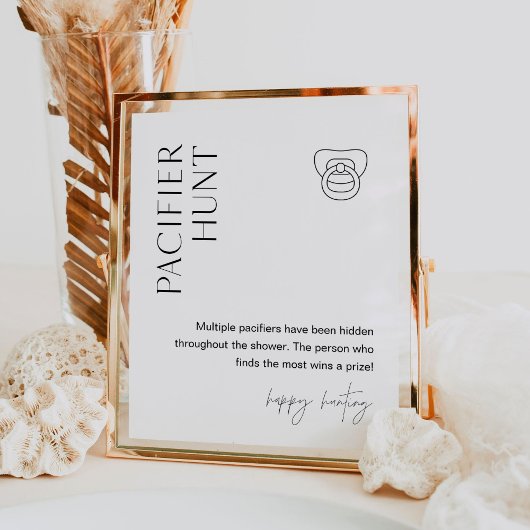 HARLOWおしゃぶり狩りベビーシャワーゲームサイン ポスター