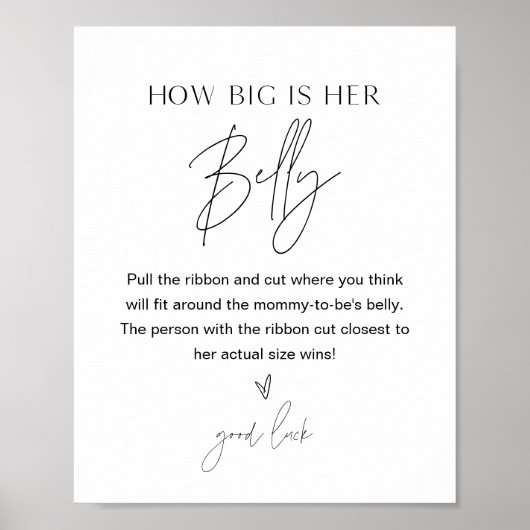 HARLOWどのように彼女の腹の赤ちゃんシャワーゲーム大きい ポスター (正面)