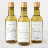 HARLOWの愛結婚がミニに酔っている ワインラベル (ボトル)