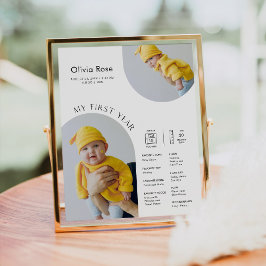 HARLOWの最初の誕生日マイルストーンインフォグラフィック8x10 ポスター