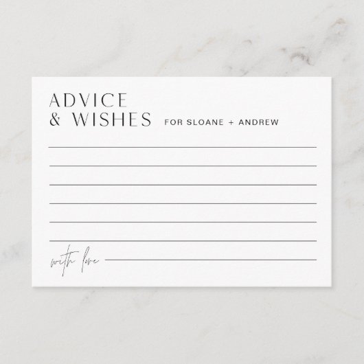 HARLOWの結婚アドバイスとウィッシュズカード エンクロージャーカード (正面)