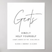 HARLOWの結婚メンズバスルームのバスケットサイン ポスター (正面)