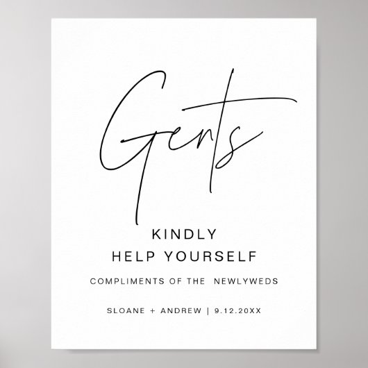 HARLOWの結婚メンズバスルームのバスケットサイン ポスター (正面)