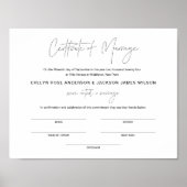 HARLOWの結婚婚姻証明書8.5x11 ポスター (正面)