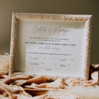 HARLOWの結婚婚姻証明書8x10