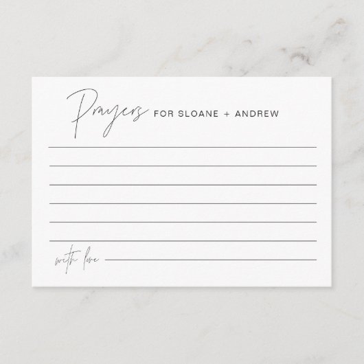 HARLOWの結婚祈りの言葉カード、カップル用祈りの言葉 エンクロージャーカード (正面)