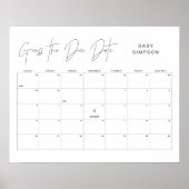 HARLOWは期日を推測ベビーシャワーゲーム16x20 ポスター (正面)