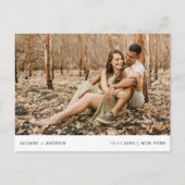 HARLOWウェディングRSVP写真QRコードはがきき ポストカード (正面)