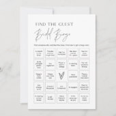 HARLOWゲストを見つけるブライダルシャワービンゴゲーム 招待状 (正面)