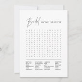 HARLOWブライダルシャワー単語検索ゲームカード 招待状 (正面)