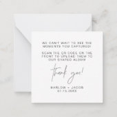 HARLOWブラックモダン共有ラブQRコードカード ノートカード (裏面)