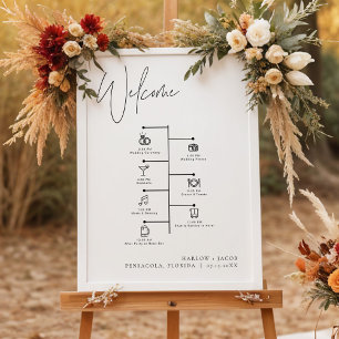HARLOWミニマモダンリストの結婚アイコンのタイムライン ポスター