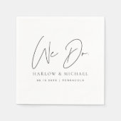 HARLOWミニマモダンリスト私たちは結婚する スタンダードカクテルナプキン (正面)