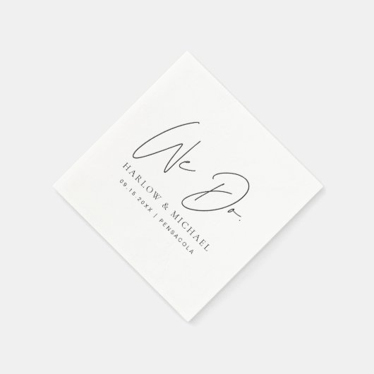 HARLOWミニマモダンリスト私たちは結婚する スタンダードカクテルナプキン (角)