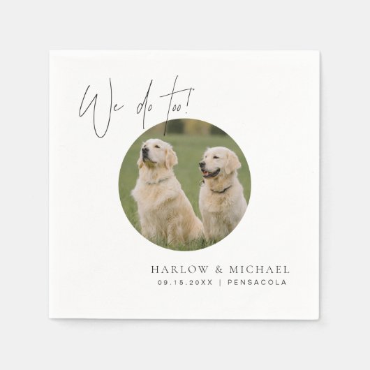 HARLOWミニマモダンリスト私たちも結婚する スタンダードカクテルナプキン (正面)