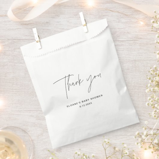 HARLOWミニマリストありがとう赤ちゃんシャワー フェイバーバッグ (クリップ留めされた状態)