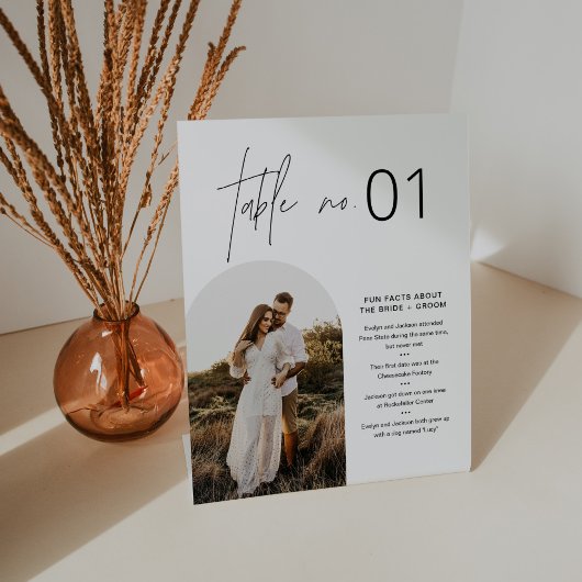 HARLOWミニマリストのテーブル番号(おもしろいファクト8x10) 台座サイン