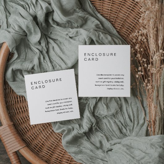 HARLOWミニマリストエンクロージャカード招待状挿入 エンクロージャーカード