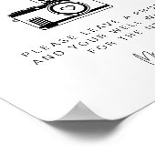 HARLOWミニマリスト写真ゲストブック結婚のサイン ポスター (角)