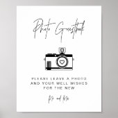 HARLOWミニマリスト写真ゲストブック結婚のサイン ポスター (正面)