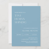 HARLOWミニマリスト赤ちゃんシャワー小さな人間の激動 招待状 (正面)